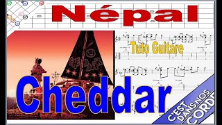 Népal  Cheddar  Tuto Guitare  partition et Tabs [upl. by Linet391]