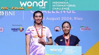 WSFINAL Chiara Marvella Handoyo INA vs Hina Akechi JPN  Badminton IIC24 [upl. by Gothurd634]