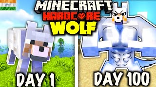 I Survived 100 Days as a WOLF🐕 in HARDCORE MINECRAFTHindi [upl. by Melinda]