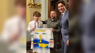 Des hockeyeurs ukrainiens de Québec ont rencontré Zelensky leur « héros » [upl. by Naaman]