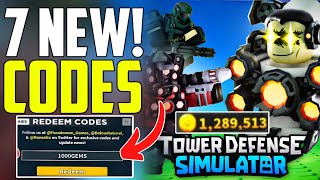 NEW ALL WORKING CODES FOR TOWER DEFENSE SIMULATOR  ROBLOX TOWER DEFENSE SIMULATOR CODES [upl. by Euqinemod]