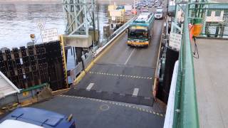 King County Metro 35 Gillig Phantom and New Flyer XDE35 boarding ferry at Fauntleroy ferry terminal [upl. by Osithe456]