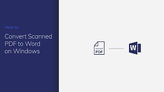 Convert Scanned PDF to Word on Windows with PDFelement [upl. by Erdman]