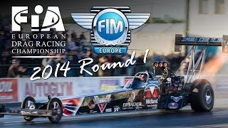 2014 FIA  FIM European Championship Round 1  Santa Pod Raceway England [upl. by Enelyak]