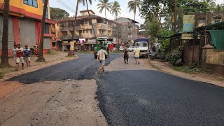 Finally Road Hotmixing Work Has Begun Near StJerome Church Mapusa [upl. by Croft]