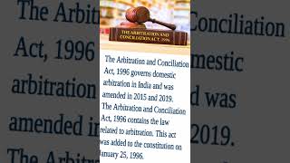 Arbitration and Conciliation Act 1996  shorts  arbitration  cmlals [upl. by Ahsenad573]