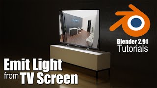 How to Emit Light from a texture like a TV Screen for EEVEE or CYCLES  Blender 291 Tutorial [upl. by Aliehc]