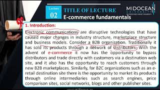 E Commerce  Lecture 2 Ecommerce fundamentals [upl. by Nicolea]