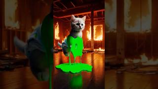 🔥😺 Hero Dad Cat Rescues Kitten from Burning House 🏠⚠️animation cattales catfunny supercat [upl. by Notsyrb]