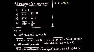 Komplexa tal del 6  räkneregler för konjugat [upl. by Fesoy292]