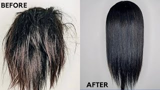 Revive your Human hair wig  Wig restoration tutorial HOW TO [upl. by Llejk]