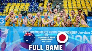 FINAL Australia v Japan  Full Basketball Game  FIBA U16 Womens Asian Championship 2023  Div A [upl. by Gabrielson]