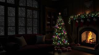 Snowy Fireplace in Cozy Christmas Cabin  Perfect for Relaxation Stress Relief and Deep Sleep 🎄🔥 [upl. by Nytsua]