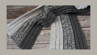 Easy Mens Striped Crochet Scarf Pattern [upl. by Ttirrem634]