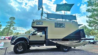 Erik built his Own Earth Roamer F550 Custom Camper with 6 Hammocks amp Rooftop Patio [upl. by Hayidah]