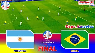 ARGENTINA vs BRAZIL  FINAL  COPA AMERICA 2024  Full Match amp All Goals  eFootball PES Gameplay [upl. by Acirat939]