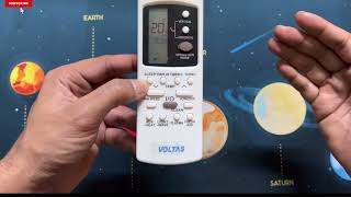 Voltas AC Remote Control  Voltas Ac Remote Settings  Ac Remote Functions Explained [upl. by Kenward]