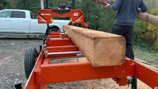 Woodmizer Lx50 Super sawmill milling 2x10s [upl. by Ahsyat675]