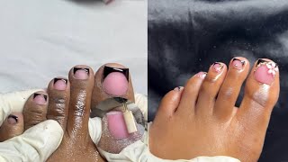 How to do acrylic toes🩷  acrylic toes without tips for forms [upl. by Cath]