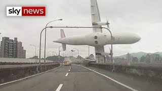 Taiwan Plane Crash Passenger Jet Hits Bridge [upl. by Ainehs838]