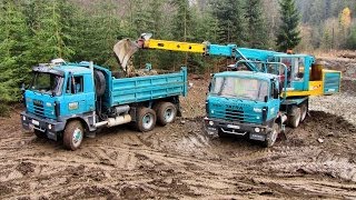 TATRA 815 UDS 114 TATRA 815 S3 New Holland backhoe  digging a pond [upl. by Kile]