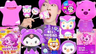 ASMR ICE CREAM BLUE PORORO JELLY RECIPE PARTY 직접 만든 퍼플 디저트 뽀로로 꿀젤리 먹방 DESSERTS MUKBANG EATING SOUNDS [upl. by Aranahs984]