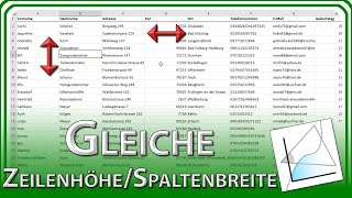 GLEICHE Spaltenbreite und Zeilenhöhe genau anpassen  Excel Grundlagen Tutorial amp Anleitung [upl. by Hultin114]