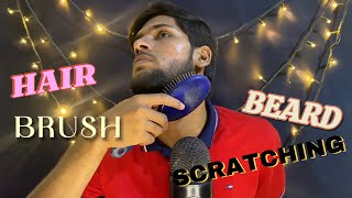 ASMR Beard Scratching with Hair Brush [upl. by Ddet]