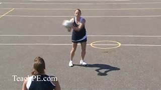 Netball Drill  Passing  The Dish Pass Step Across [upl. by Yecnay]