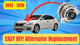 2013  2018 Nissan Altima Alternator Replacement  DIY INSTRUCTIONS [upl. by Raynard]