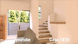 Plano de casa 7 X 10  Small Home design Plan 65x85m with 3 Bedrooms [upl. by Onez]