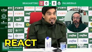 REACT  Coletiva Abel Ferreira  Red Bull Bragantino 0x0 Palmeiras [upl. by Nytsuj]