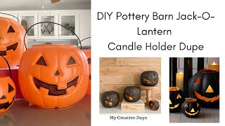 DIY Pottery Barn JackOLantern Candle Holder Dupe [upl. by Tsugua]