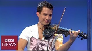 Fastest violinist in the world  BBC News [upl. by Bartlett]