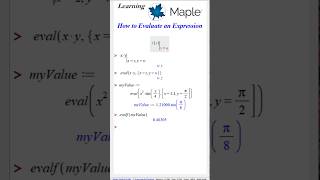 How to Evaluate Expressions in Maple LearningMaple [upl. by Latsyrhk382]