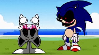 FNF Spinning my Tails but TailsEXE VS SonicEXE quotFriends From The Futurequot TailsEXE and SonicEXE [upl. by Nwahsaj]