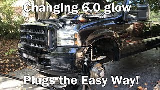 Changing 60 Powerstroke glow plugs the easy way [upl. by Xad]