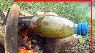 How to boil water in a plastic bottle What happens if you throw a plastic bottle into the fire [upl. by Sheley249]