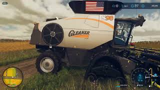 S98 Gleaner Combine with a Honey Bee AirFlex 240 Harvesting Soybeans FS22 [upl. by Ahsetan484]