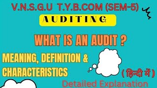 Accounting amp Auditing 5 l Sem 5l Introduction to Auditing l VNSGU Detailed Explanation l Priya Singh [upl. by Ledeen409]