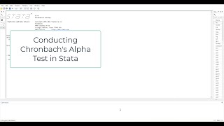 Estimating Item and Scale Reliability using Chronbachs Alpha in Stata [upl. by Nylqcaj]