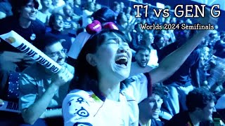 티원 vs 젠지🔥월즈 2024 4강 직관 브이로그 Worlds 2024 Semis T1 vs Gen G 10연패의 끝 파리 아디다스 아레나 현장반응 팬 리액션 영상 [upl. by Shorter434]