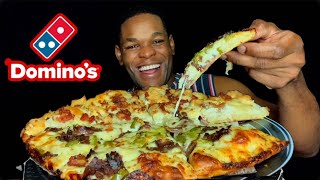 VIRAL DOMINOS PIZZA MUKBANG  DOMINOS PAN PUZZA MUKBANG [upl. by Kirch436]