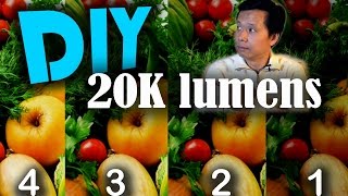 Cheap DIY 20000 lumens projector brightness testing comparsion [upl. by Xavier]