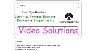 Mathematical Terms Answers  Corbettmaths [upl. by Winifield]