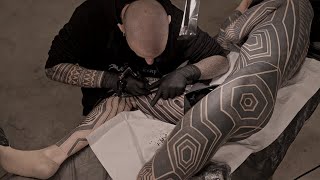 Behind the scene interview of a geometric full body tattoo by BLACK SYMMETRY [upl. by Idaf]