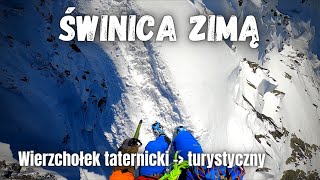 Świnica zimą oba wierzchołki  z liną  Tatry [upl. by Ientirb]