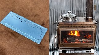 Installed a secondary combustion panel on my camping wood stove  M Stove V2 Project Part 4 [upl. by Jess]