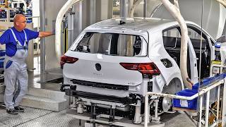 Volkswagen Golf 8 production in Germany Wolfsburg [upl. by Eyks]