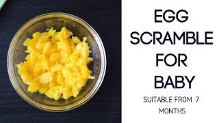 Scrambled Eggs Recipe for Babies  7 Months  Baby Food [upl. by Enylhsa]